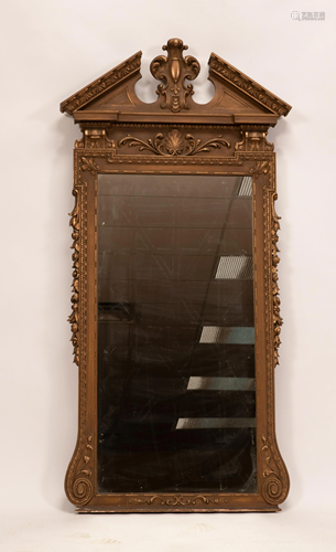 ITALIAN CARVED WALNUT FRAME MIRROR H 71