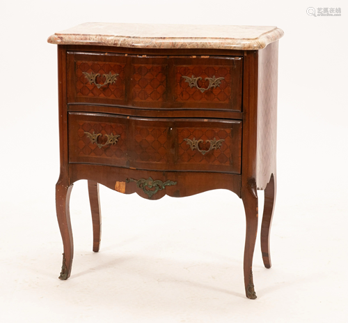 MARBLE TOP FRENCH STYLE COMMODE H 32