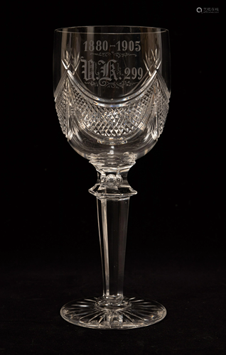 CUT CRYSTAL 'U.K. 299' GOBLET, 1905, H 10.5