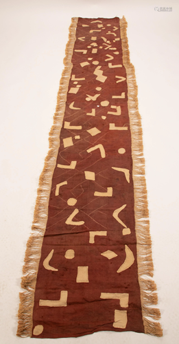 KUBA, CONGO, AFRICAN GRASS FIBER (APPLIQUE, APPLIED