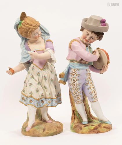 VION & BAURY, FRENCH BISQUE PORCELAIN FIGURINES, C 1…