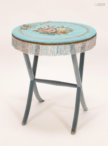 ENGLISH BEADED OCCASIONAL TABLE, 19TH C, H 25