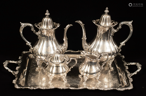 WALLACE SILVER PLATE TEA SET 4 PCS. 