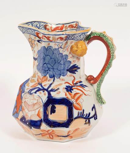 GAUDY DUTCH IRONSTONE PITCHER C 1900 H 8.5