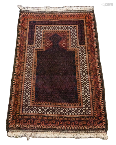 PERSIAN HANDWOVEN WOOL RUG, W 4' 8