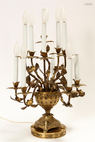 GILT METAL 11 LIGHT CANDELABRAS H 26