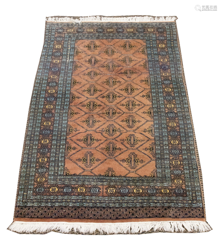 PAKISTANI HANDWOVEN WOOL CARPET, W 5' 8