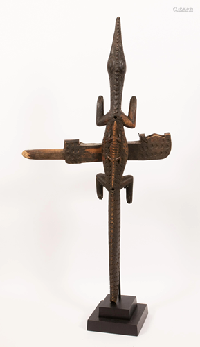 BAMANA CULTURE, AFRICAN CARVED WOOD WITH PIGMENT AND