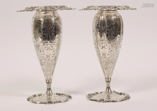 STERLING SILVER VASES, ROGER WILLIAMS CO. 22TO C 1903,