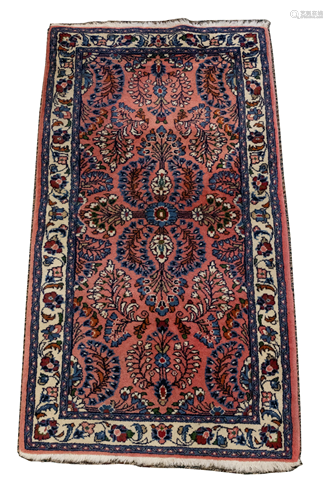 PERSIAN SAROUK WOOL RUG, W 2' 4