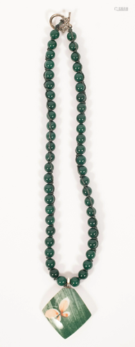 JADE BEAD NECKLACE L 16