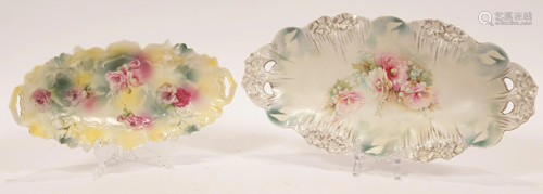 RS PRUSSIA CELERY DISHES, C 1900 2 PCS W 6