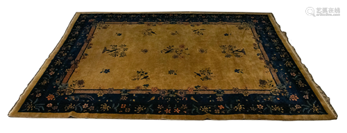 CHINESE ORIENTAL HAND WOVEN WOOL CARPET, C. 1930, …