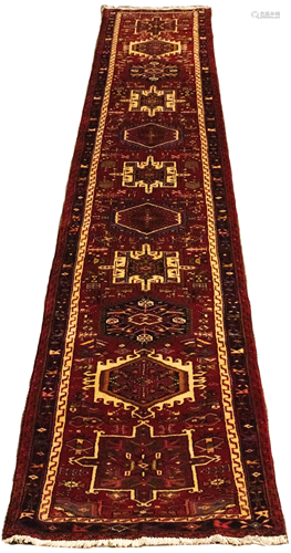 PERSIAN KARATEH/HERIZ WOOL RUNNER, C. 1990, W 2' 8