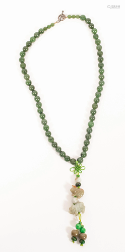 JADE BEAD NECKLACE L 19