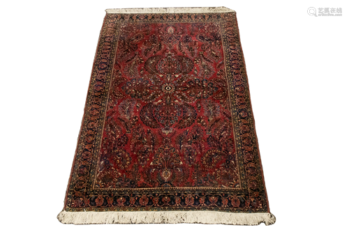 SAROUK PERSIAN ORIENTAL RUG C 1930 W 4' 3