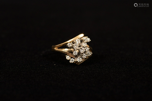 DIAMOND CLUSTER RING, SIZE 5 1/2