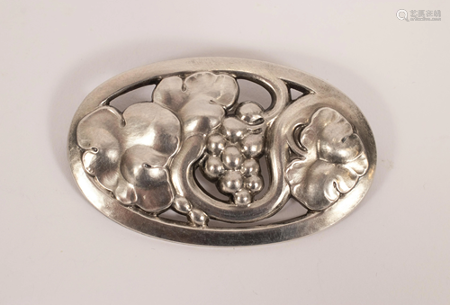 GEORG JENSEN STERLING SILVER BROOCH H 1.25