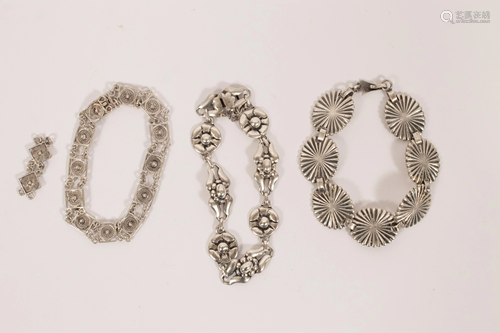 SILVER BRACELETS C.1960 THREE L 6