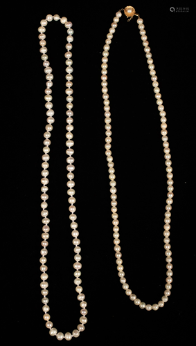 BAROQUE PEARL NECKLACES, TWO L 23