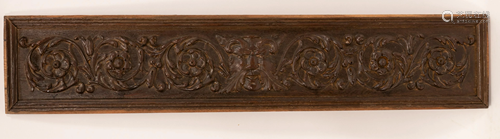 FRENCH CARVED WALNUT WALL ORNAMENT, H 8