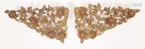 BRASS WALL BRACKETS PAIR H 12.5