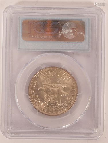 CERT. STERLING SILVER HALF DOLLAR1936, WISCONSIN CHIEF