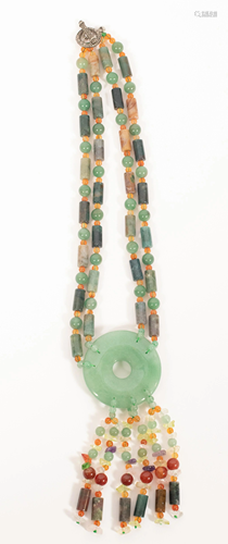 JADE NECKLACE, DOUBLE STRAND L 16