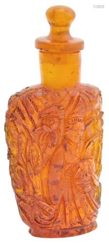 A Chinese Amber Snuff Bottle