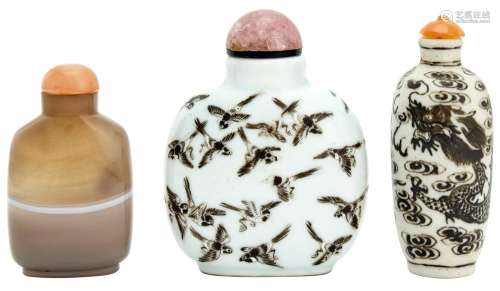 A Group of Three Chinese Snuff Bottles