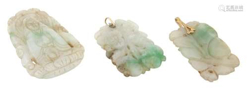 Three Chinese Jadeite Pendants