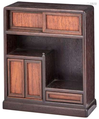 A Chinese Miniature Hardwood Display Cabinet