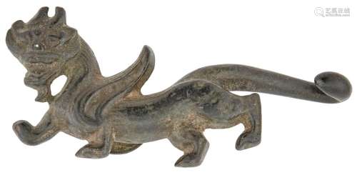 A Chinese Bronze Chimera-Form Belt Hook
