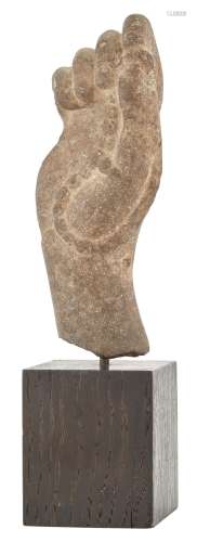 A Chinese Carved Stone Hand of a Luohan