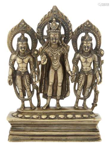 A Rare Northern Indian Bronze Buddhist Trinity