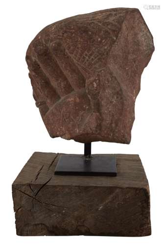 An Indian Kushan Red Sandstone Fragment