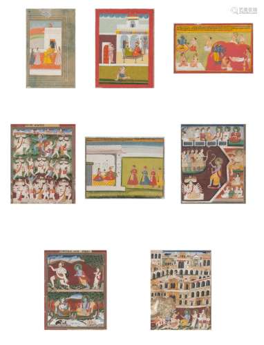 Eight Indian Gouache Paintings