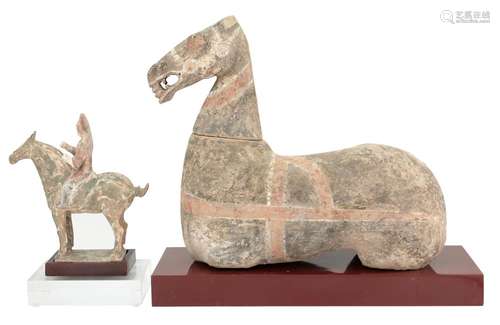 Two Chinese Painted Pottery Equine Figures