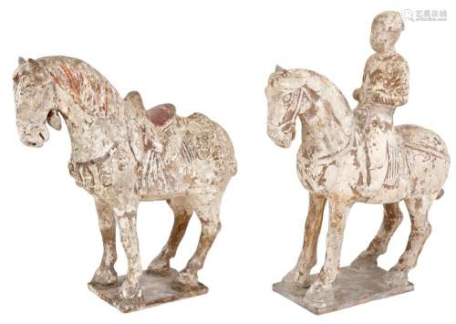 Two Chinese Painted Pottery Equine Figures