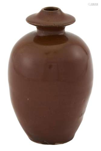 A Chinese Yaozhou Persimmon-Glazed Small Vase