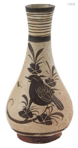 A Chinese Jizhou Painted and Incised Bottle Vase
