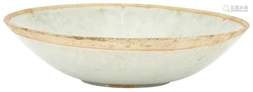 A Chinese Carved and Petal-Molded Qingbai Bowl