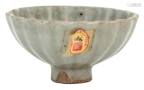 A Chinese Longquan Celadon Petal-Lobed Bowl