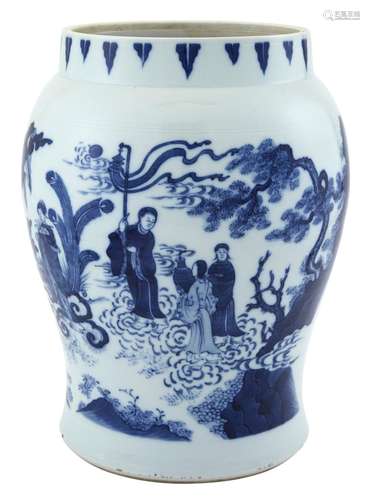 A Chinese Blue and White Porcelain Jar