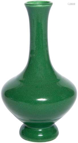 A Chinese Green Glazed Bottle Vase