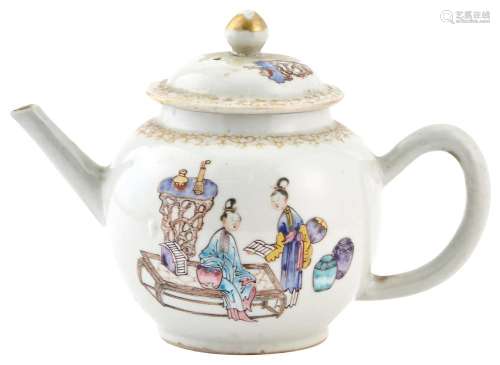 A Chinese Enameled Porcelain Export Bowl; Together with an Enameled Porcelain Teapot