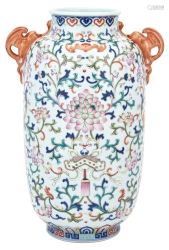 A Fine Chinese Enameled Porcelain Lantern Vase