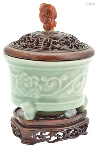A Chinese Celadon Glazed Censer