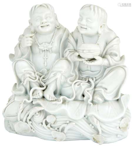 A Rare Chinese Dehua Porcelain HeHe Erxian Grouping