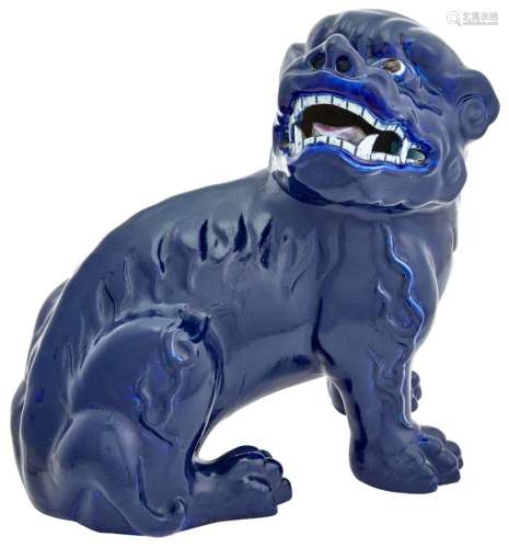 A Chinese Blue Glazed Porcelain Fu Lion